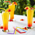 New Colorful Rainbow Pack of 100 Plastic Drinking Straw reusable disposable Straw smoothie straw bendy straw Wedding Party Decoration Tool. 