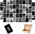 50 PCS Aesthetic Black Theme Photo Cards 4x6 Inch Glossy Prints for Wall Decor. 