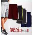 Pack Of 5 - Summer Cotton Jersey Shorts For Men | Double Sided Two Strips |. 
