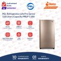 PEL Refrigerator Life Pro Series - Model PRLP 1100 Metallic Golden/Grey - 5 Cubic Feet Capacity (100% Copper Condenser) -10 Years Brand warranty. 