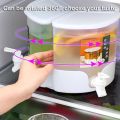 Rotating Large Capacityre Frigerator Cold Kettle With Lid And Faucet Split Fruit Teapot Lemonade Bucket Three-grid Rotating Ice Water Jug Household Juice Cold Drink Pot for Ice Tea Wine Coffee. 