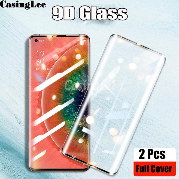 2PCS for OPPO Find X2 Pro Curved Tempered Glass Screen Protector for OPPO Find X2 Pro Full Cover Curved Edge Tempered Glass Support Screen Fingerprint Unlock Back Cover