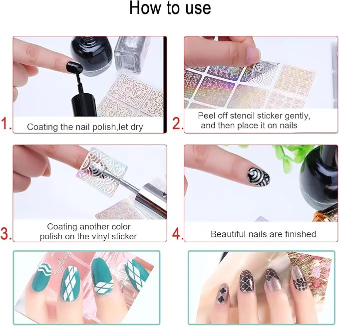 12%20Pieces%20Airbrush%20Stencils%20Nail%20Stickers%20French%20Nail%20Decals%20Printing%20Nail%20Stencil%20Tool%20DIY%20for%20Women%20Manicure%20Decoration%20-%20Image%206