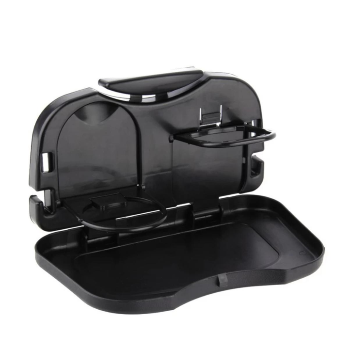 Food Table Desk Car Travel Dining Tray Black | Car Folding Table Auto Drink Food Cup Tray Car Cup Holder Car Back Seat Table