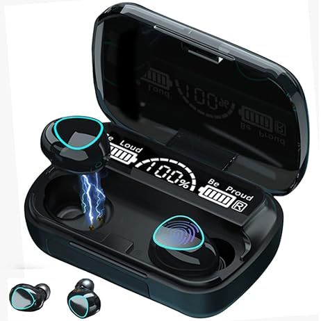 M10 Airpods _ with Super Sound Headphones with Built in Mic 10m Transmission & High Quality Touch Sensors True Stereo Charging Case Sport Headset for all Bluetooth Smart devices Bluetooth Wireless Earbuds