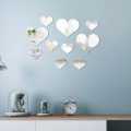 Acrylic Heart Mirror Wall Sticker. 