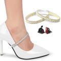 Detachable Shoe Strap High Heels Shoes Band Heel Straps Detachable Strap Rhinestone Elastic Shoe Ankle Straps. 