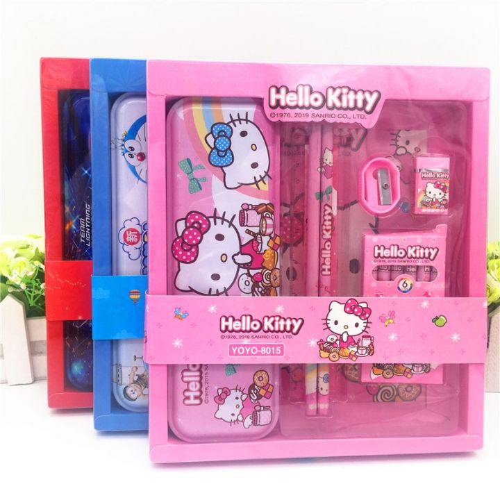 Stationery set for Kids - Pencil box set - Hello Kitty - Minions - for School