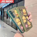 JIUMOO For OPPO Reno 3 Pro 5G Case Cartoon Winnie The Pooh Frosted Transparent Back Cover Lens Camera Protector Phone Case Soft Silicone Edge Full Cover Casing Hard Cases. 