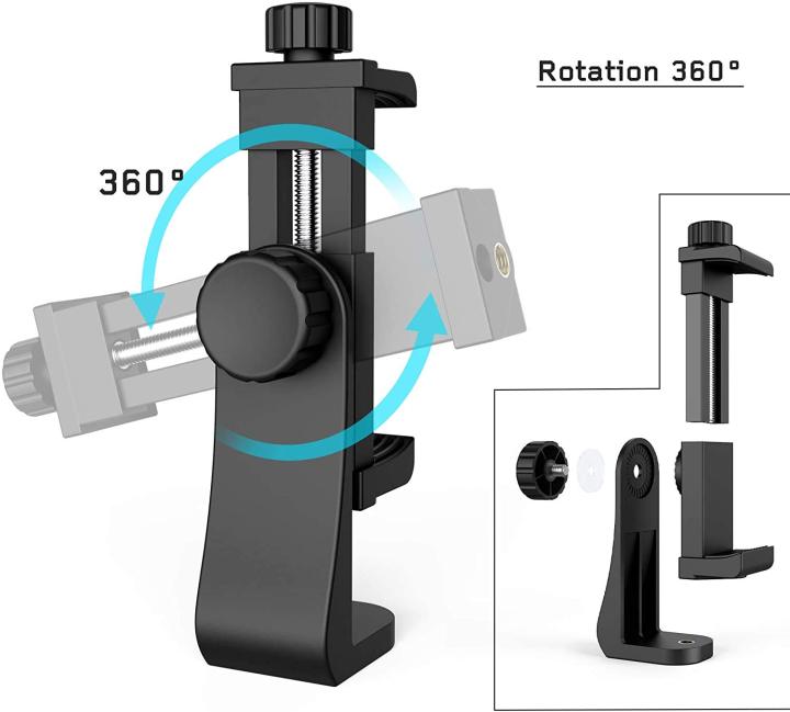 Tripod%20Clip%20Bracket%20Holder%20For%20Mobile%20Phone%20With%201/4%20inch%20Nut%20Two%20Screw%20Holes%20For%20Vertical%20/%20Horizontal%20Mounting%20-%20Tripod%20Clip%20For%20Phone%20-%20Black%20-%20Image%206