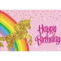 UNICORN THEME BIRTHDAY PARTY BANNER ( 36 INCHES X 24 INCHES ). 