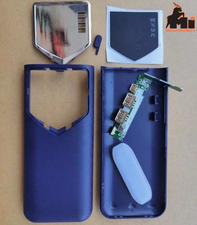 DIY Power bank housing shell with circuit board, LED torch (without battery cells)