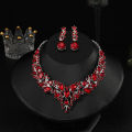 Wholesale Bridal Luxury Crystal Women Jewelry Set Earings Necklace Set Bridal Gift Wedding Dress Jewellery Set. 