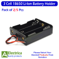 3 Cell Black Plastic Li-ion 18650 Rechargeable Battery Storage Case Holder by Electrica. 