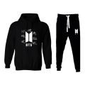 BTS Sign Printed Hoodie With Trouser Casual Winter Wear Arrival Kangaroo Pocket Drawstring Hoodies For Men. 