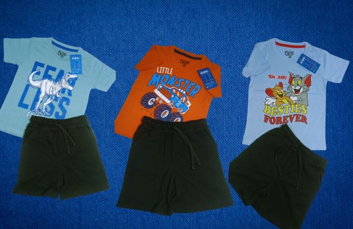 T-shirt And Short Pants For Kids Baby Boys  Round Neck Short Sleeve Tee Top's Clothes sets Dresses outfit