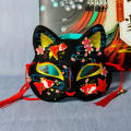 Black Face Trendy New Full Face Anime Fox Half Face Yin Yang Master for Masquerade Parties Cosplay Events Anime Conventions. 