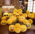 (10 Inches/ 25.4cm) Emoji Cool Face Pillow - Plush Comfort Fluffy Cushion with Ball Fiber Cotton Filling -Yellow. 