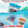Universal Water Proof Mobile Pouch - Transparent Pouch - Easy To Carry - Compatible With All Mobiles - Extra Safety For Mobile Phone - Waterproof Case Underwater PVC Bag Transparent Touch Screen Premium Cell Phone Pouch Cover For Travel. 