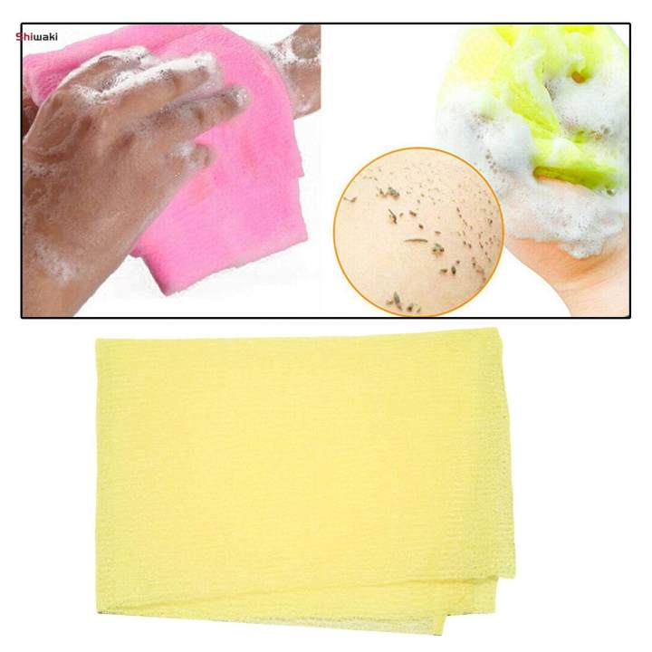 Nylon Washcloth 35 Inch Exfoliating Bath Towel Korean Beauty Skin Magic Body Shower Household Washing Cleaning Towel Scrubbers Bath Cloth