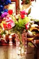 Imported Stylish Quality Transparent Embossed Flower-Design Glass Flower Vase/Central Flower Decoration Glass Vase.. 