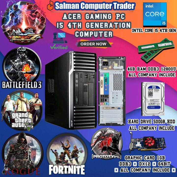 PC Computer Gaming- Gaming PC  i5 4th- Acer veriton S480g - with 4GB Ram 500GB Hard Dirve 1GB Graphic card - Fully Customizable