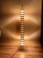 Wooden Floor Lamp, Longitude Leveled Wooden Housewarming Lamp, Ambiance Floor Lamp, Yellow Light, Decorative. 