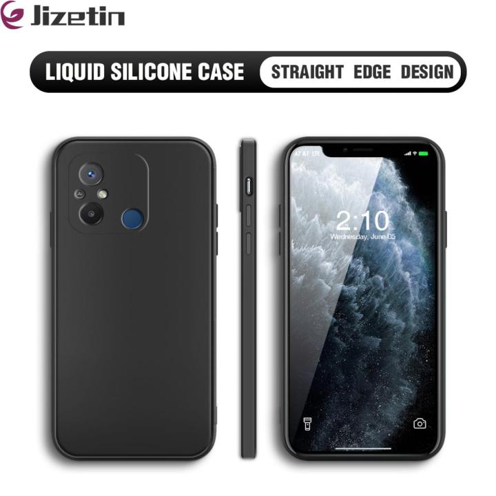 Jizetin for Redmi 11A / Redmi 12C Back Cover Solid Color Multicolor Liquid Silicone Square Phone Case Camera Protection Cases
