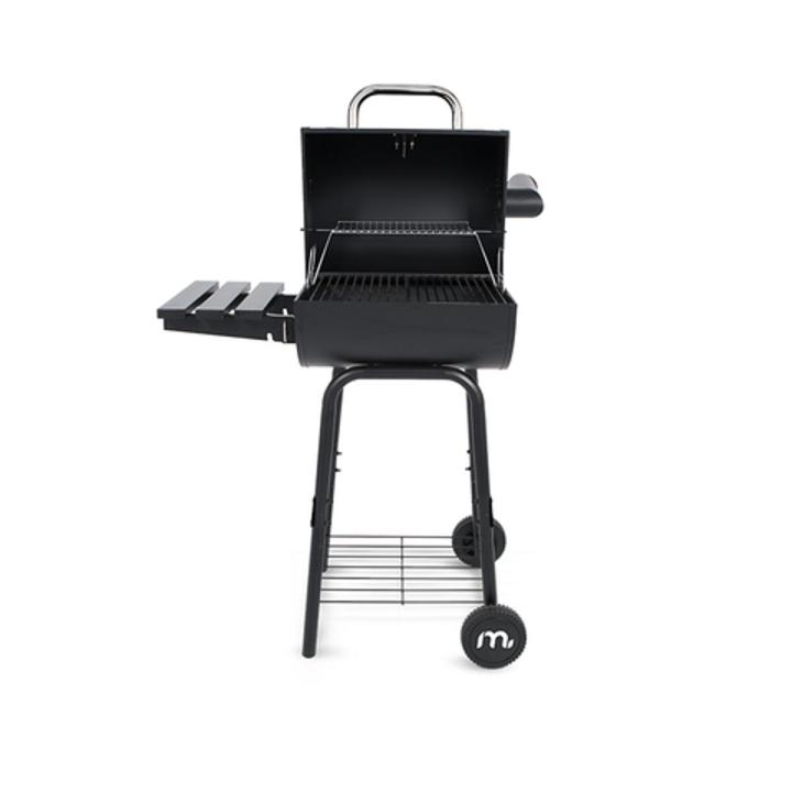 Portable Garden Outdoor Barbecue Charcoal Grill Rack Smoker with Wheels and Heat Indicator