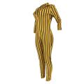 2021 Women's Striped Printed Jumpsuit Fashion fashion Long Sleeve Deep V-neck Bodysuit Nightclub Outfit. 