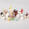 Moc Zoo Animal French Bulldog Dog Chameleon lion Tiger Sheep Pig Building Blocks Mini Action Figure Toys BruberryBe. 