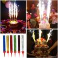 Pack of 6 Large Size Birthday Party Wedding Celebration Cake Sparkling Candles Supplies for Birthday / Festival Sparklers. 