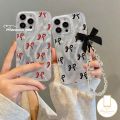 Couple Cartoon Retro Bowknot Pearl Case For Redmi 12 13 13C 14C A3 9C 12C A1 10 9 10C A2 10A 9T 9A Note 13 11s 11 9 8 12 10 10s Pro Max Poco X6 C65 M3 C61 Feather Yarn Cover. 