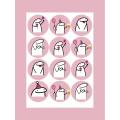 Cute Greetings Mood Sticker Sheet - Mini Uncut Stickers. 