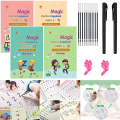 Sank Magic Practice Copybook – 4 Books with Magic Pen & 10 Ink Refills | Montessori Tracing & Handwriting Learning for Preschool Kids. 