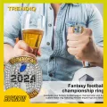 Trendiq Championship Keepsake Football Championship Ring Necklace Bracelet Set Winner Trophy Award Ring for Football League Fans Double-plated with Cubic Zirconia Favorite Platinum Plated Ring. 