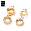 4Pcs Personality Gold Metal Snake Rings for Women Gifts New 2025. 
