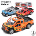 Toyota Hilux 4x4 Revo Dala 1:32 Scale Die-Cast Pickup Truck Model For Kids - Chevrolet Silverado - Ford F-150 Raptor - Revo & Vigo Metal SUV Toy For Kids - Size Approx. 5 Inches - Orange. 