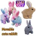 Electric Plush White Walking Rabbit Stuffed Bunny Interactive Soft Running Animal Shake Ears Bunny collectible Toy Mumble Walking & Sound Baby Educational Simulation Kids Cute jumping Toy for Fun Playtime Perfect Gift + best seller + free shipping. 