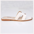H-SLIDE - Women's Classic White Comfortable Slides. 