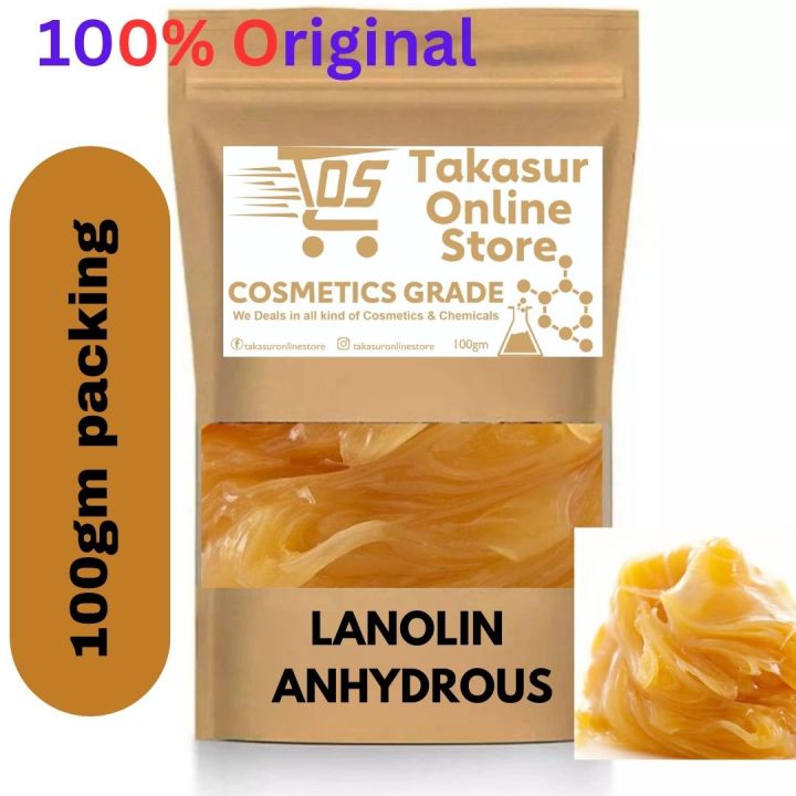 Lanolin%20(Anhydrous)%20pale%20yellow%20waxy%20substance%20obtained%20from%20the%20wool%20of%20sheep%20with%20a%20faint%20characteristic%20odor%20-%20Image%202