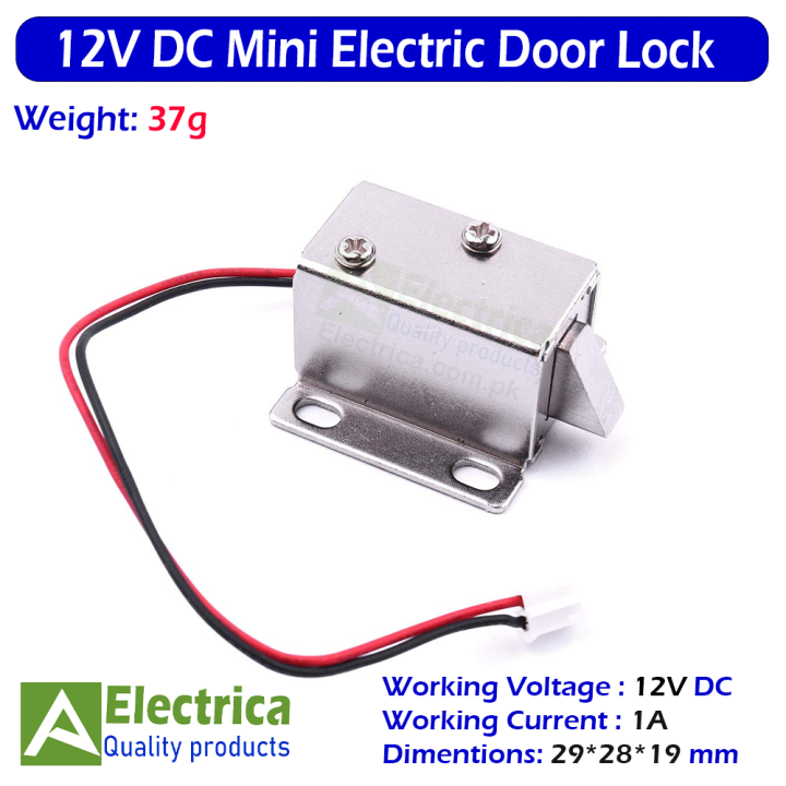 12v Mini DC Cabinet Drawer Lock Electromagnetic Solenoid Lock 27*29*28mm By Electrica