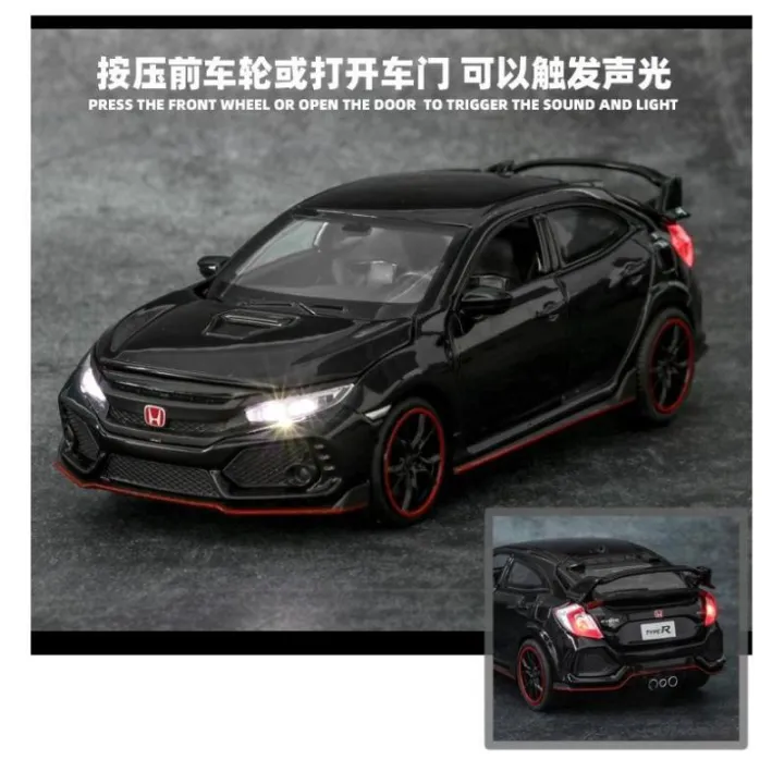 Die%20Cast%20Diecast%20car%201/32%20Alloy%20Car%20Honda%20Civic%20Type%20R%20Model%20Toy%20Pull%20Back%20with%20Light%20Sound%20-%20Image%204
