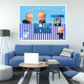 Happy Birthday Party Backdrop Boss Baby Blue Theme Printed On Panaflex. 