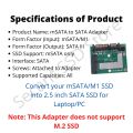 mSATA SSD To 2.5'' SATA 6.0gps Adapter Converter Card Module Board Mini mSATA to SATA. 