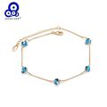Lucky Eye Blue Turkish Evil Eye Bead Anklet Gold Silver Color Foot Chain Ankle Bracelet Adjustable for Women Girls Jewelry BE25. 