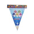 BABY SHARK THEME PARTY DECORATION FLAGS BANNER UNDERWATER THEME FLAGS BANNER ( PACK OF 10 FLAGS ). 