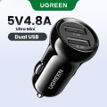 UGREEN Car Charger Adapter 4.8A 12V USB Car Charger, Mini Car Phone Charger Compatible with iPhone, Samsung, Xiaomi, Huawei. 