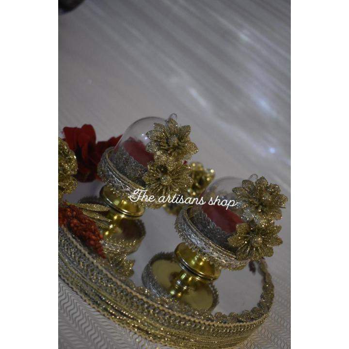 engagement ring tray/ engagement ring platter/ engagement ring plate/ ring holder/ for 2 person/ mirror tray