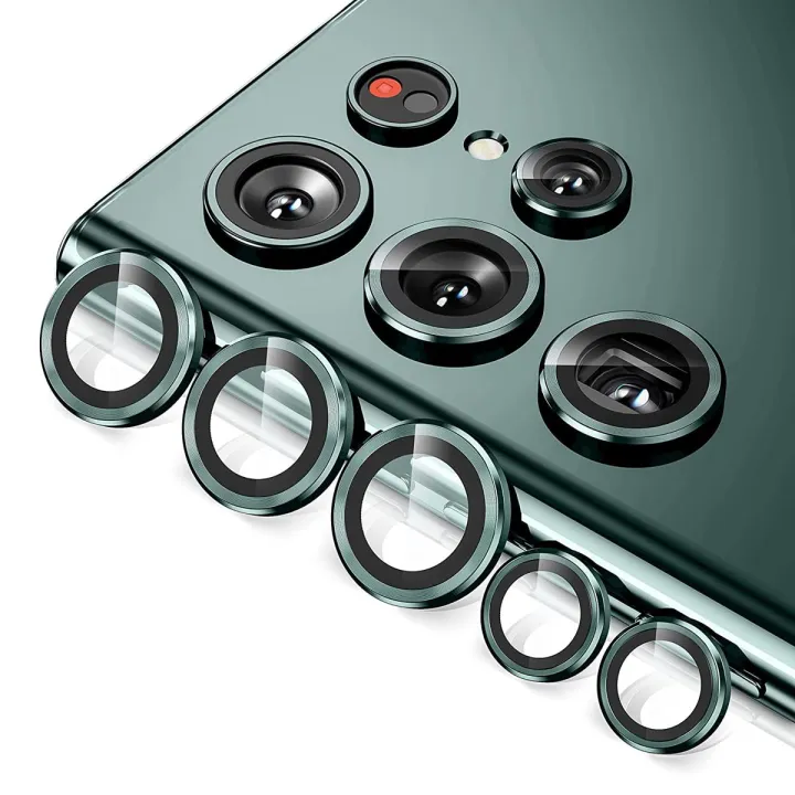 Samsung Galaxy S22 Ultra Camera Lens Protectors Metal Camera Ring lens For Samsung S22 Ultra 5G Protective lens ( Green )